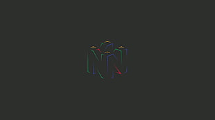 black background with NN logo, N64, minimalism