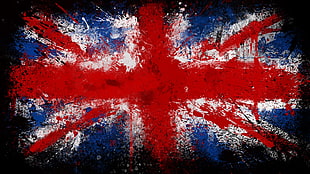 red and blue United Kingdom flag painting, video games, flag, Union Jack