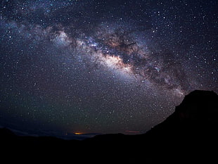 galaxy, starry night, night, stars, landscape HD wallpaper