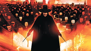 guy fawkes mask illustration, V for Vendetta, movies