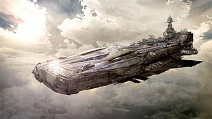 space ship 3D illustration, science fiction, futuristic