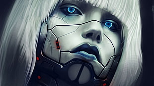 woman robot face graphic art