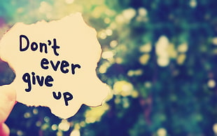 Don't ever give up test