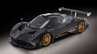 black sports car, supercars, Pagani Zonda R, car, black cars HD wallpaper