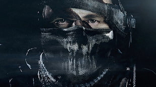 man wearing black Skull face mask