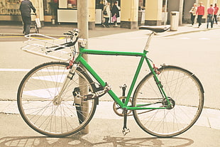 green and black road bike