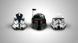 three Star Wars helmets, Star Wars HD wallpaper