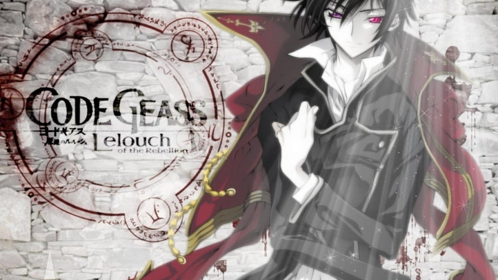black and white printed textile, Lamperouge Lelouch, Code Geass, Zero HD wallpaper