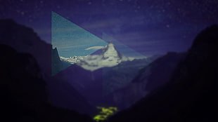 silhouette of mountain ranges, city, mountains, blue