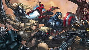 Marvel heroes photo, comics, Spider-Man, Captain America, The Avengers HD wallpaper