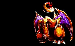 Pokemon Charizard illustration, fire, Pokémon, Charizard, Fractalius HD wallpaper