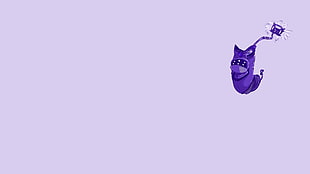 purple cat illustration, minimalism