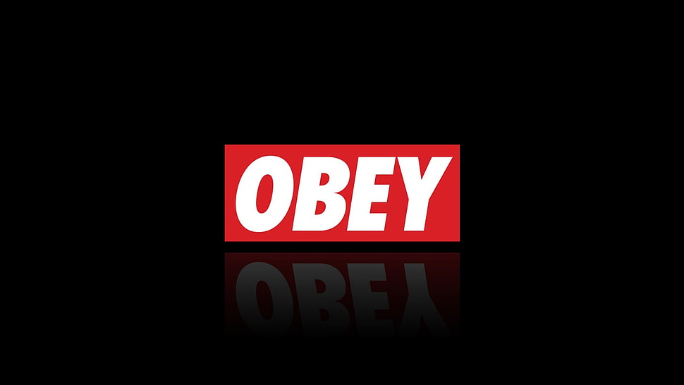 Obey logo, obey , red, black, brand HD wallpaper
