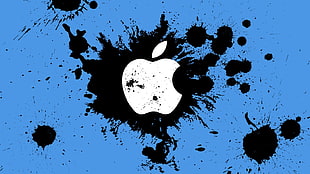Apple logo, Apple Inc., logo, symbols, paint splatter HD wallpaper