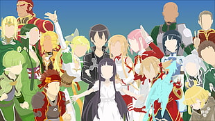 anime character poster, Sword Art Online, minimalism, Kirigaya Kazuto, Kirigaya Suguha
