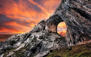 gray rock mountain, nature, landscape, rock formation, cliff HD wallpaper