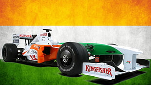 green and white Kingfisher Formula 1 vehicle, Formula 1, Sahara Force India F1 Team HD wallpaper