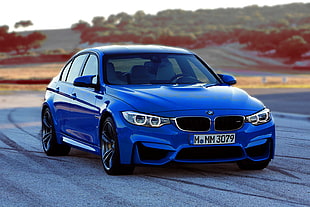 blue BMW sedan, BMW M3 , BMW, car, blue cars