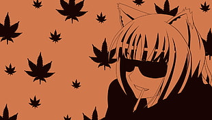 white and black anime character with ears illusrtation, manga, Holo, Spice and Wolf, cannabis