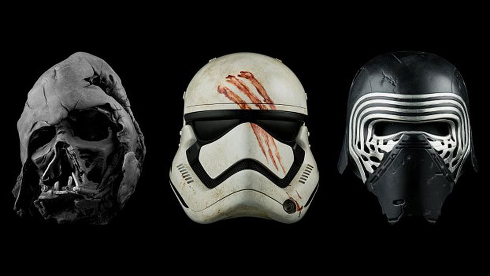 three Star Wars character masks HD wallpaper