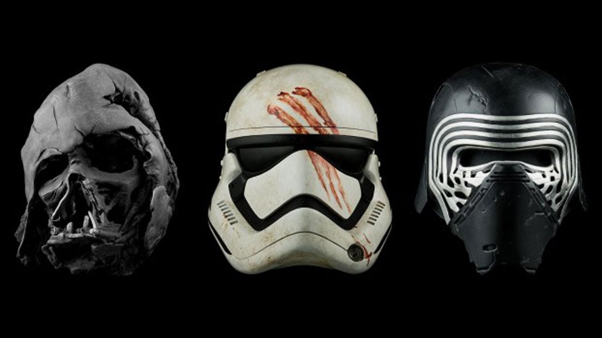 three Star Wars character masks