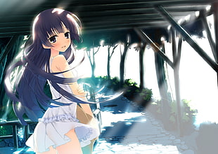 female anime character  illustration HD wallpaper