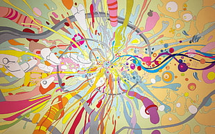 assorted colors of lines digital wallpaper