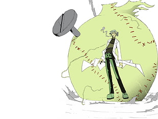 gray haired scientist anime character illustration, anime, Franken Stein, Soul Eater