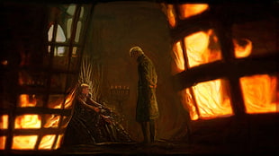 Game of Thrones TV show still screenshot, Tywin Lannister, Joffrey Baratheon, Game of Thrones, artwork HD wallpaper
