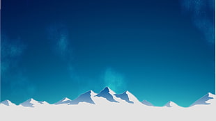snow capped mountains, LoliLinus-OS, simple background, mountains