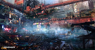 red industrial crane, Remember Me, concept art, video games HD wallpaper