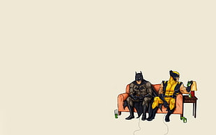 Batman and Wolverine wallpaper, Batman, Wolverine, video games, minimalism
