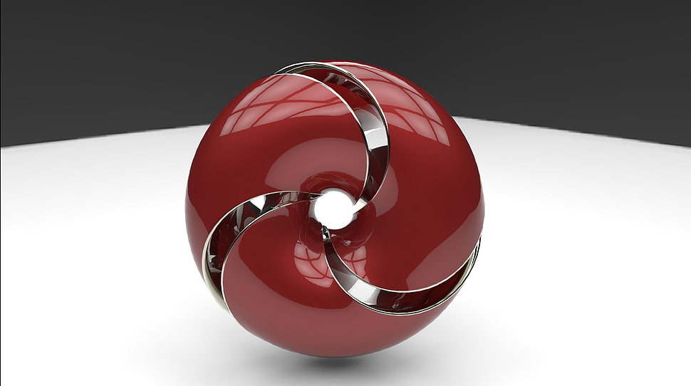 round red and gray bead, render, digital art, balls, CGI HD wallpaper