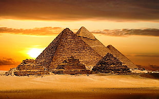 Pyramid of Giza, pyramid, Egypt, sky, sunlight HD wallpaper