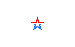 red and blue star logo, Russian Army, minimalism, military