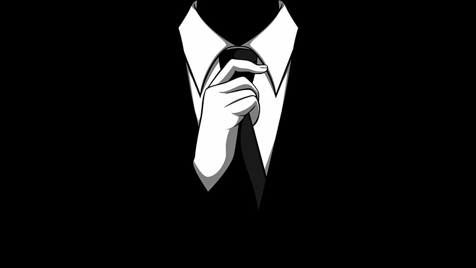 Anonymous wallpaper, suits, hands, tie, minimalism HD wallpaper