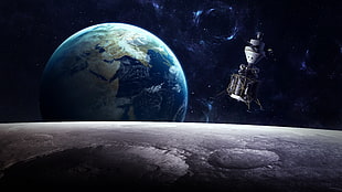 planet Earth, Earth, Planet, Satellite HD wallpaper