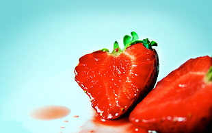 red and black ceramic bowl, food, strawberries HD wallpaper