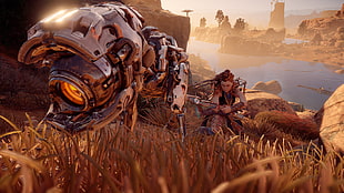 brown and black leather cowboy boots, Horizon: Zero Dawn, video games, Alloy HD wallpaper