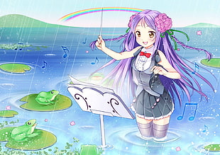 purple haired anime girl