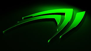 green logo with black background