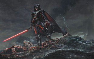 Darth Vader painting, artwork, Darth Vader, Star Wars, science fiction HD wallpaper