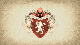 shield and dragon emblem logo illustration HD wallpaper