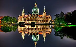 brown mansion, building, palace, Hanover HD wallpaper
