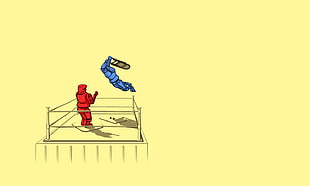 wrestling sketch, threadless, simple, humor, robot