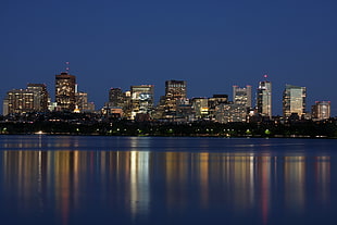 cityscape by water photograph, boston