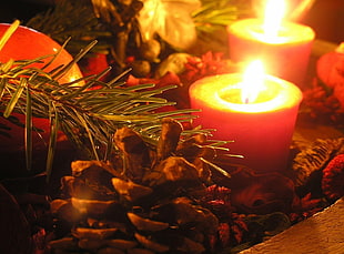 Photo of two candle with lit