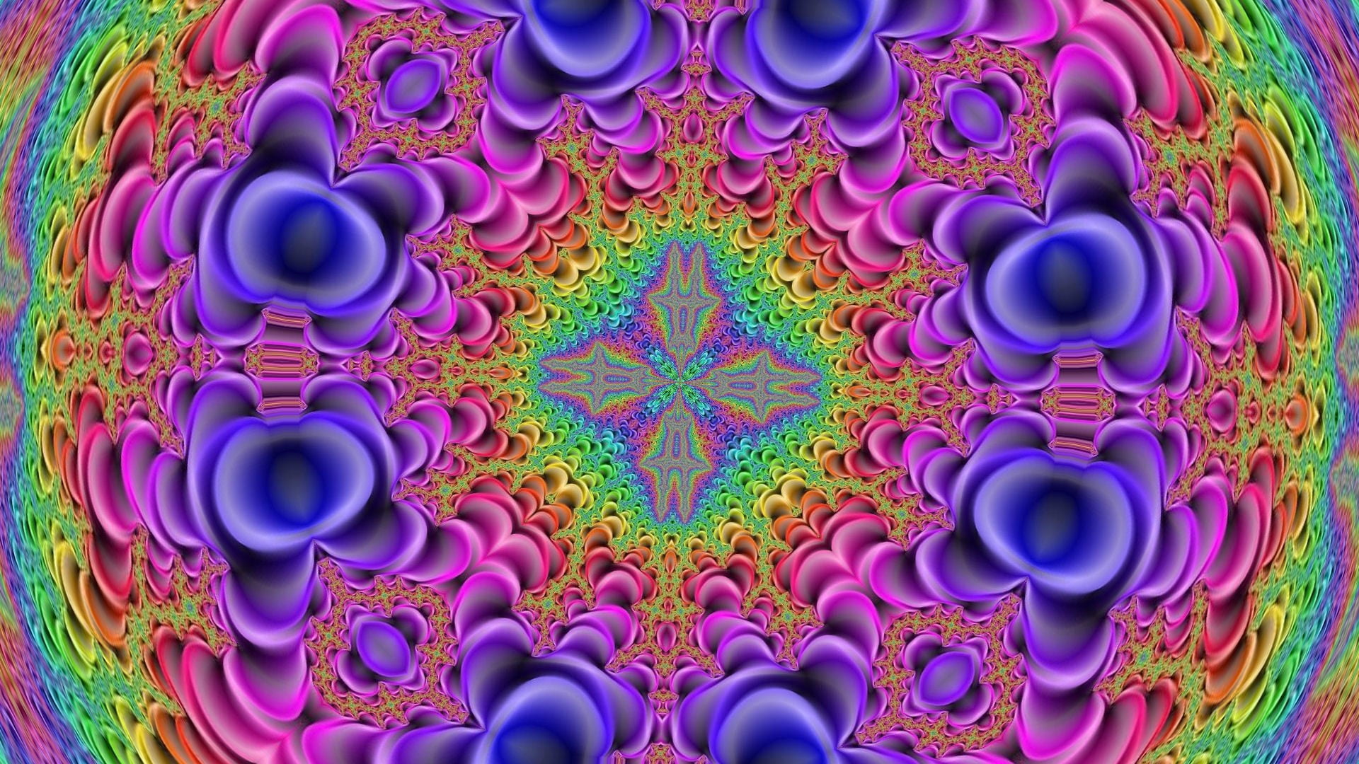 multicolored optical illusion, kaleidoscope, fractal, psychedelic