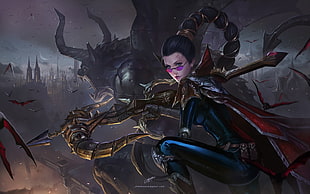 female animated character illustration, Vayne (League of Legends), League of Legends, video game characters, video games