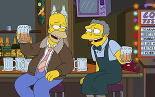Homer Simpson, The Simpsons, beer, Homer Simpson, Moe Sizlack HD wallpaper